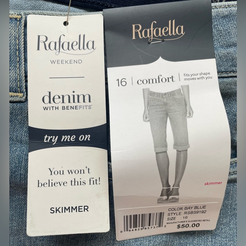Rafaella Weekend Blue Denim Skimmer Shorts Size 16 NWT - Picture 4 of 8